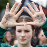 Girl at a climate rally